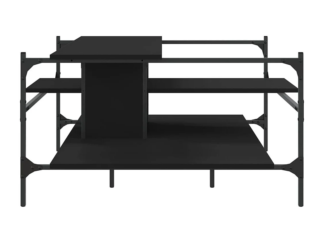 Table basse noir 100x100x48,5 cm bois d'ingénierie