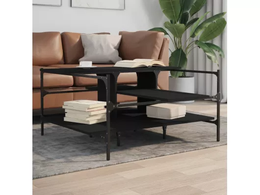 Kauf Unique Couchtisch Schwarz 100x100x48,5 cm Holzwerkstoff