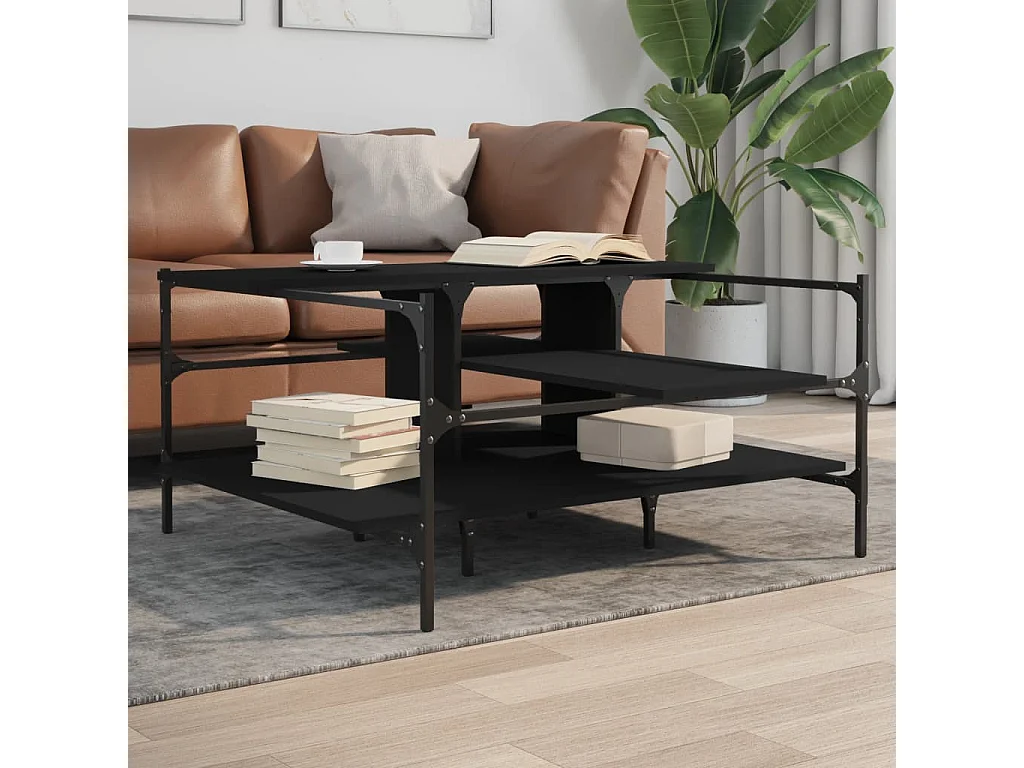 Salontafel 100x100x48,5 cm bewerkt  hout zwart