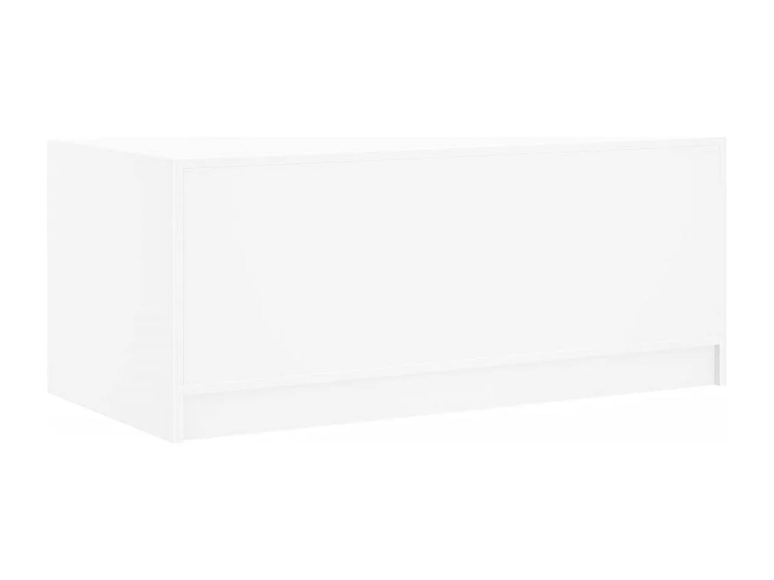 Mesa de centro con puertas de vidrio blanca 102x50x42 cm