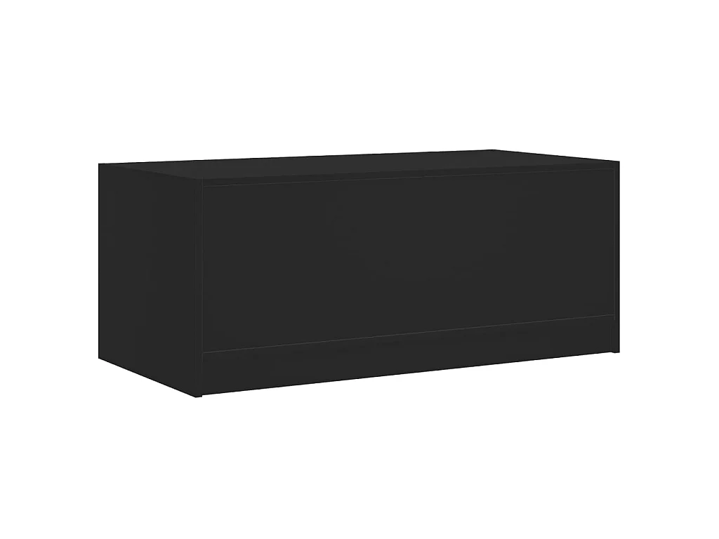 Table basse avec portes en verre noir 102x50x42 cm