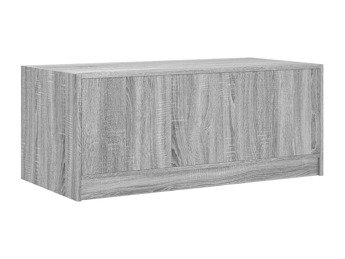 Tavolino da Salotto con Ante in Vetro Grigio Sonoma 102x50x42cm