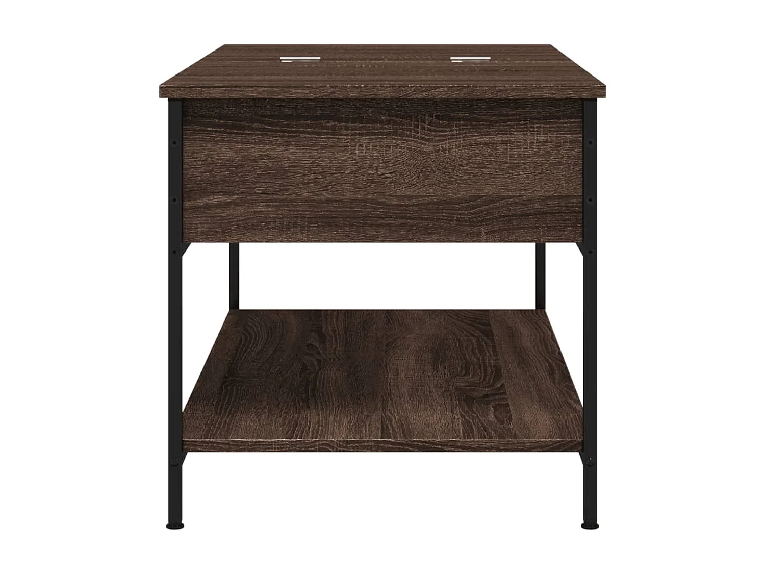 Couchtisch Braun Eichen-Optik 100x50x50 cm Holzwerkstoff Metall