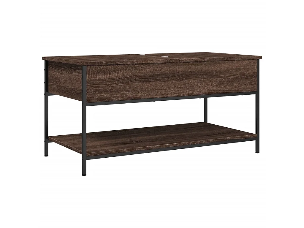 Salontafel 100x50x50 cm bewerkt hout en metaal bruineikenkleur
