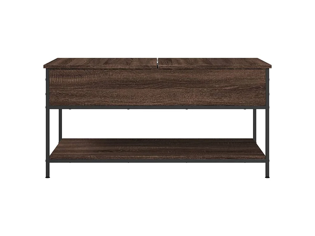 Salontafel 100x50x50 cm bewerkt hout en metaal bruineikenkleur