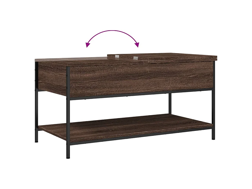 Salontafel 100x50x50 cm bewerkt hout en metaal bruineikenkleur