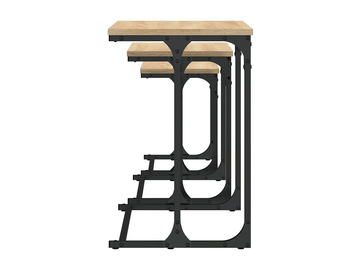 Tables basses gigognes 3 pcs chêne sonoma bois d'ingénierie