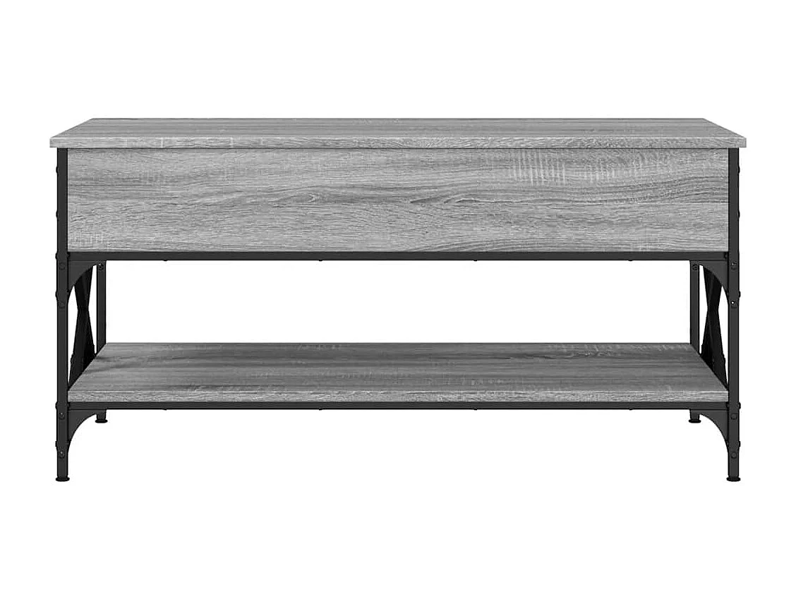 Table basse sonoma gris 100x50x50 cm bois d'ingénierie et métal