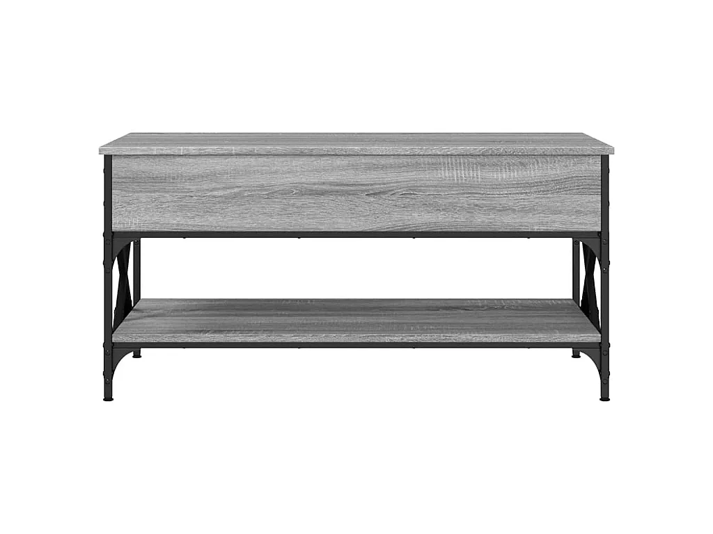 Tavolino Salotto Grigio Sonoma 100x50x50 cm Multistrato Metallo