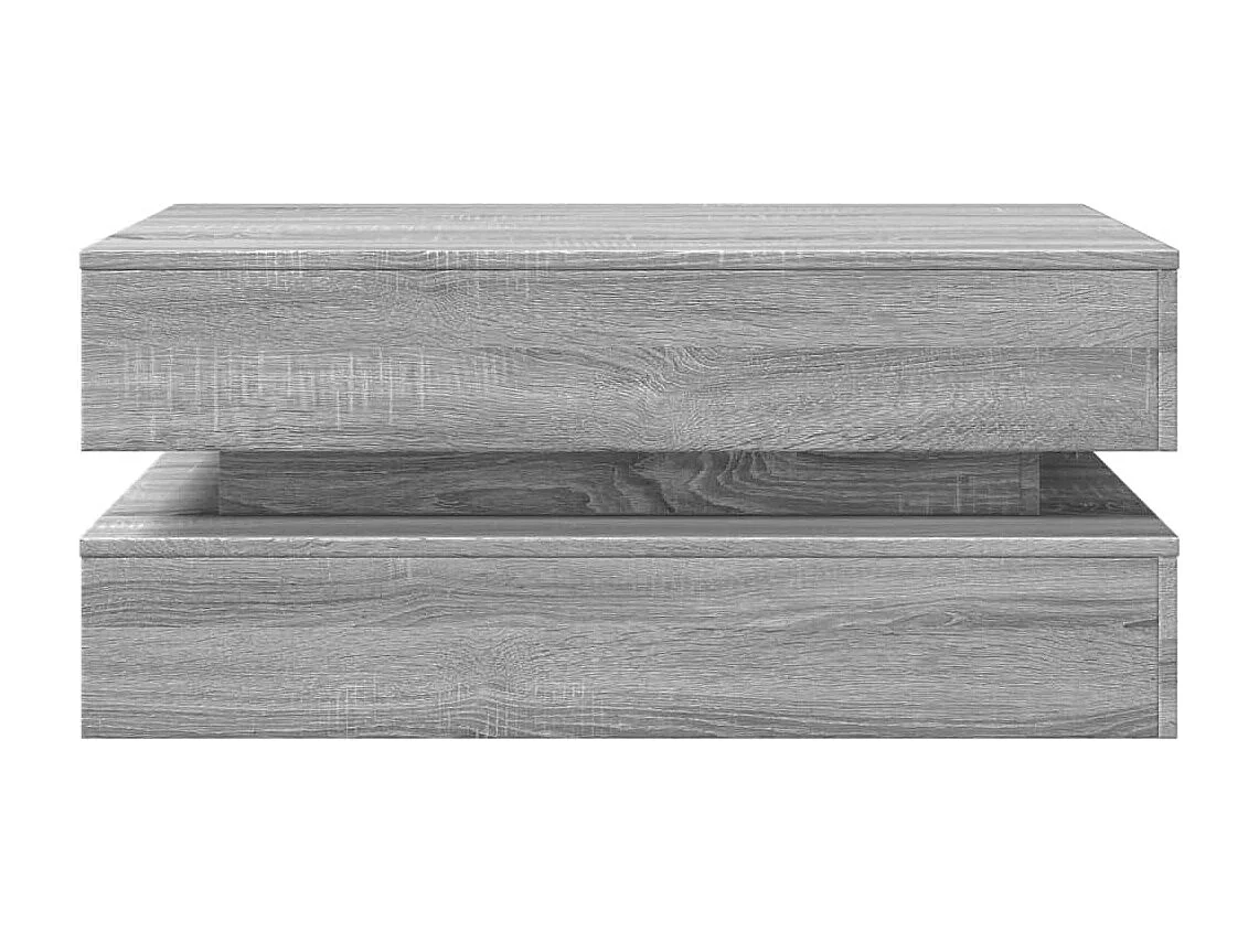 Couchtisch mit LED-Leuchten Grau Sonoma 90x50x40 cm