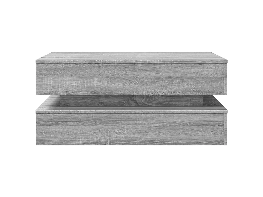 Couchtisch mit LED-Leuchten Grau Sonoma 90x50x40 cm