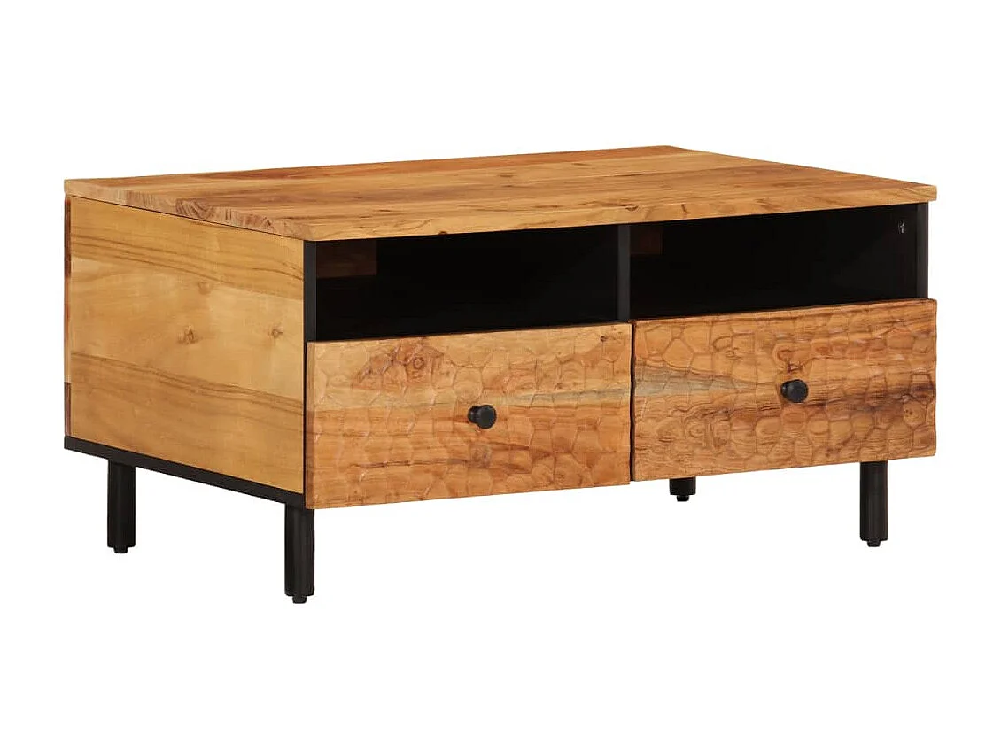 Tavolino da Salotto 80x54x40 cm in Legno Massello di Acacia