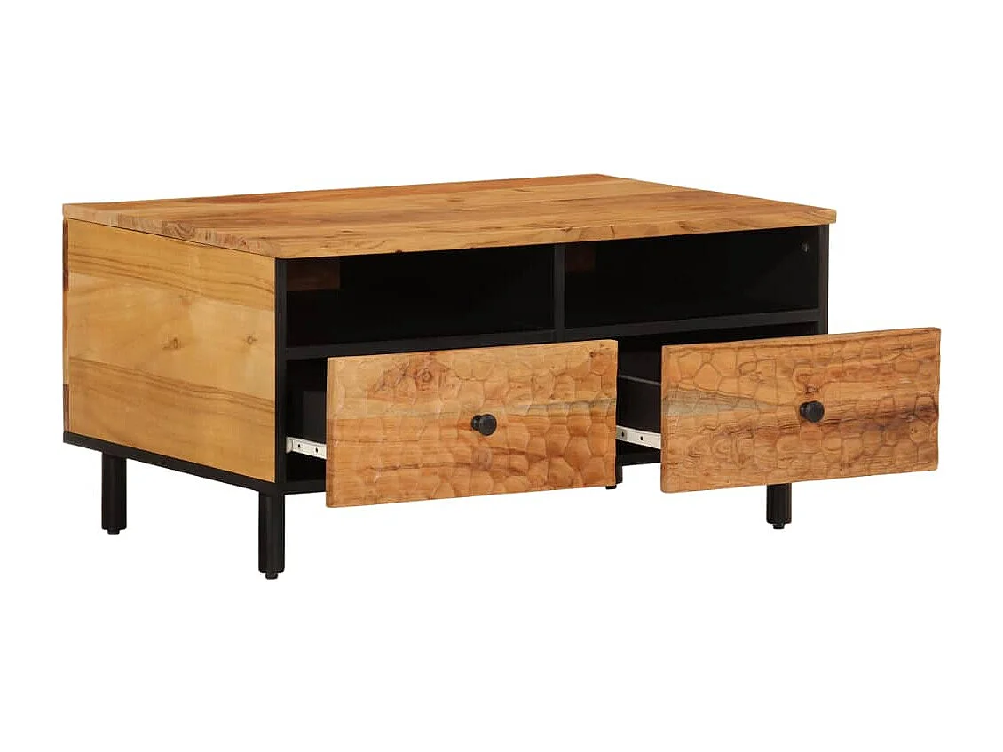 Tavolino da Salotto 80x54x40 cm in Legno Massello di Acacia