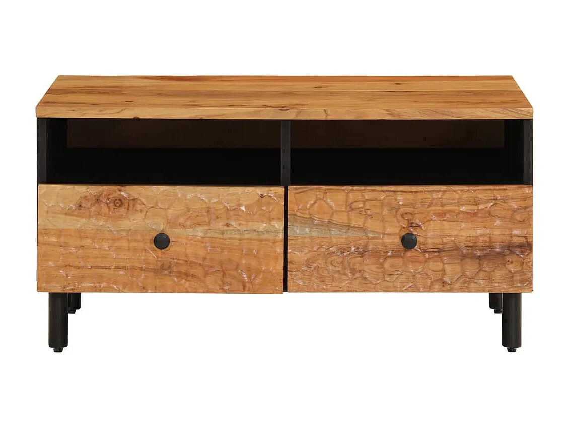 Tavolino da Salotto 80x54x40 cm in Legno Massello di Acacia