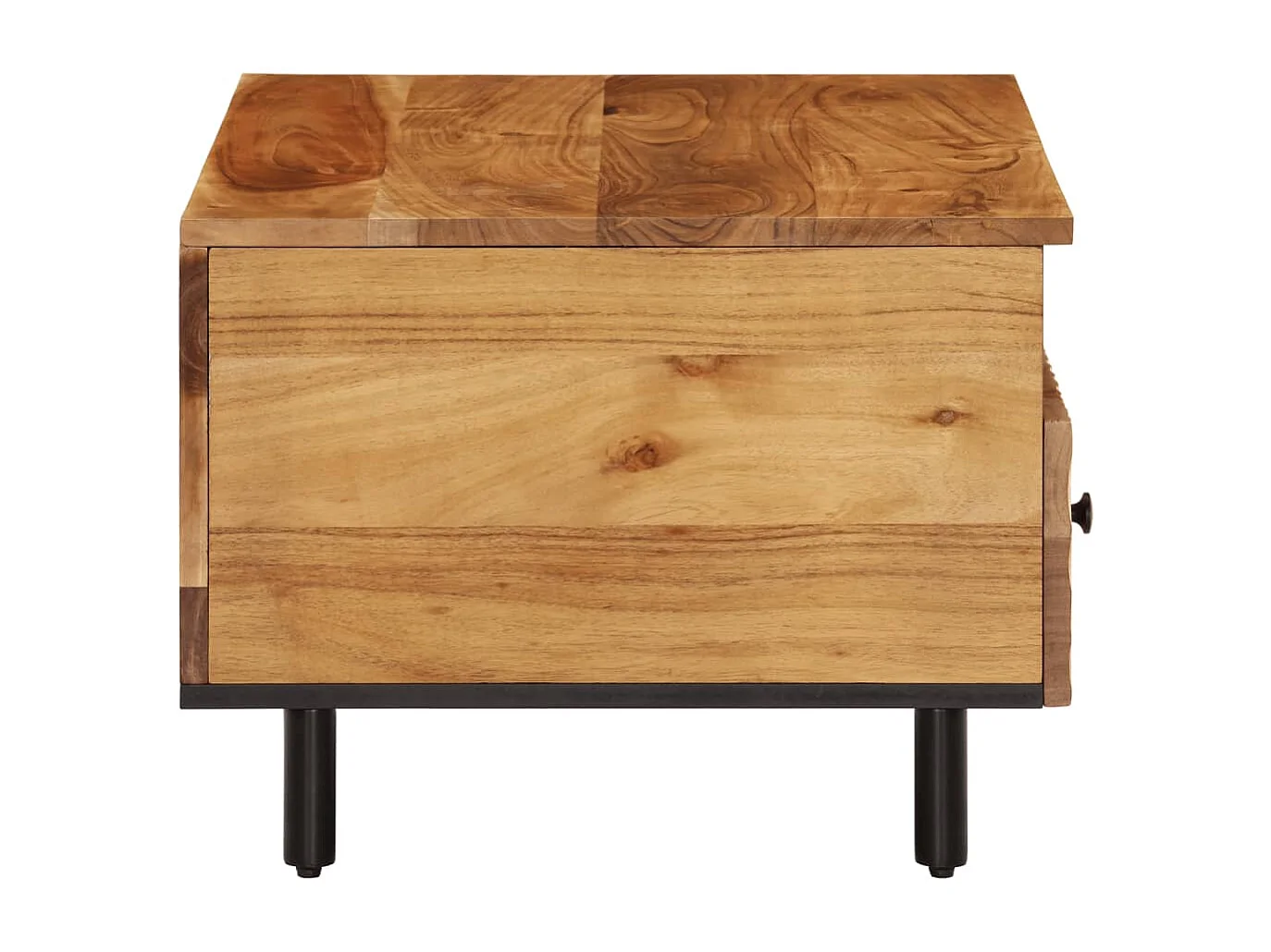 Tavolino da Salotto 80x54x40 cm in Legno Massello di Acacia