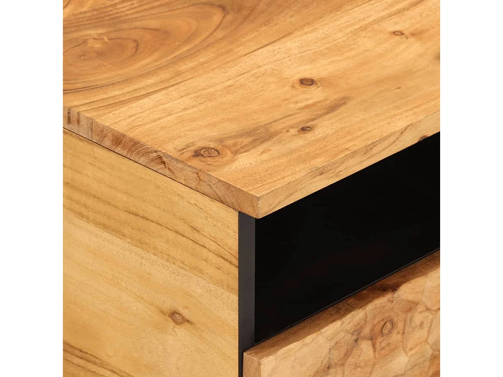 Tavolino da Salotto 80x54x40 cm in Legno Massello di Acacia