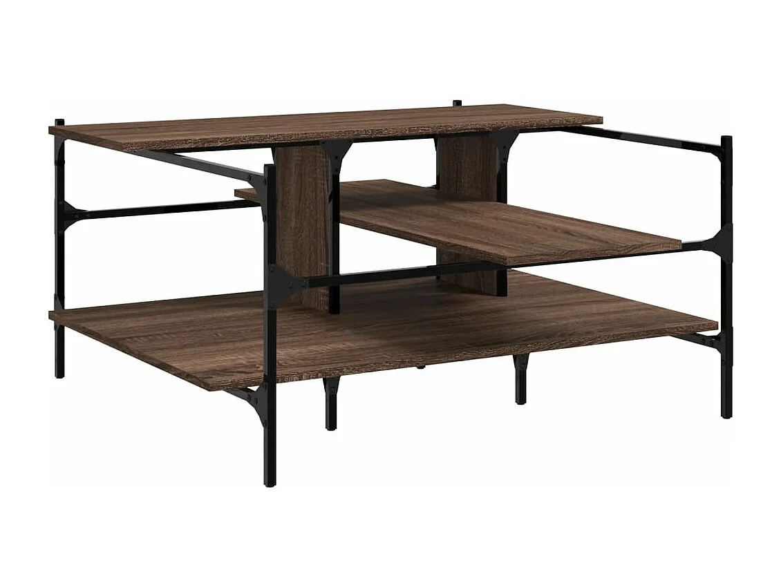 Salontafel 100x100x48,5 cm bewerkt hout bruin eikenkleur