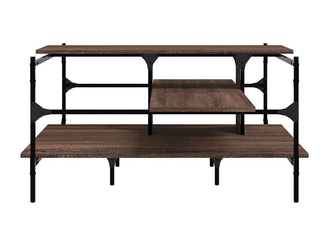 Table basse chêne marron 100x100x48,5 cm bois d'ingénierie