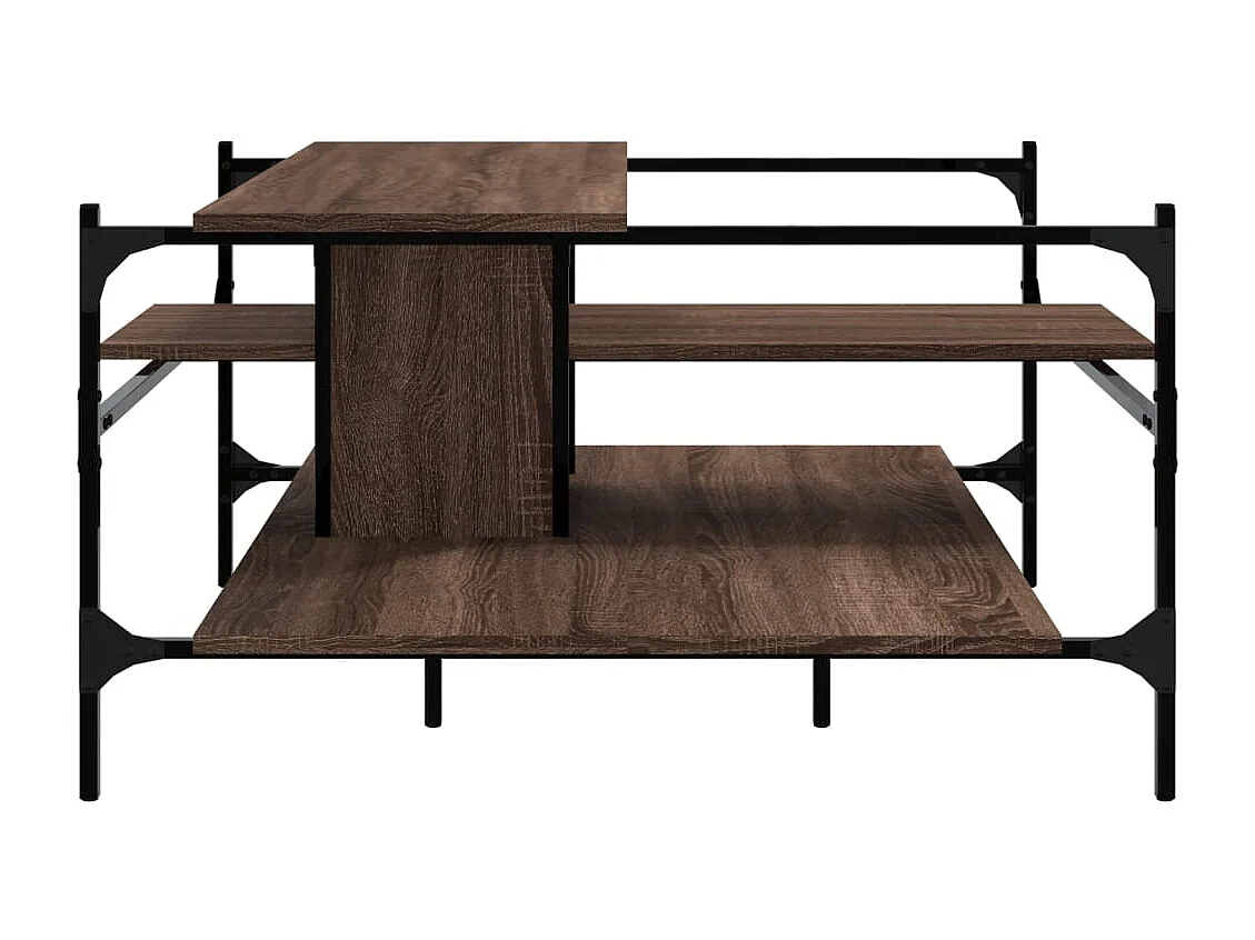 Table basse chêne marron 100x100x48,5 cm bois d'ingénierie