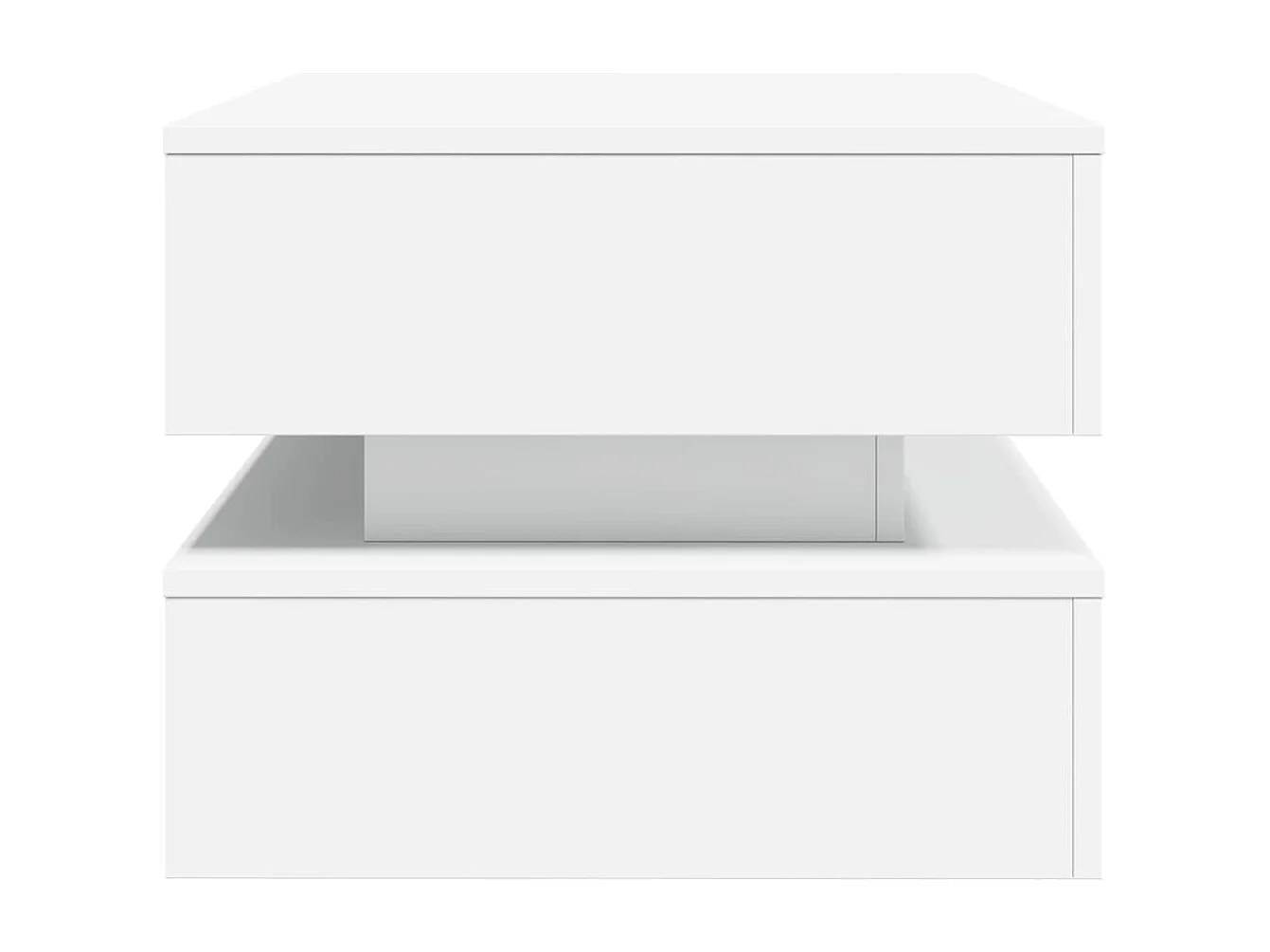 Mesa de centro com luzes LED 90x50x40 cm branco