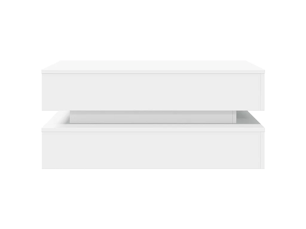 Couchtisch mit LED-Leuchten Weiß 90x50x40 cm