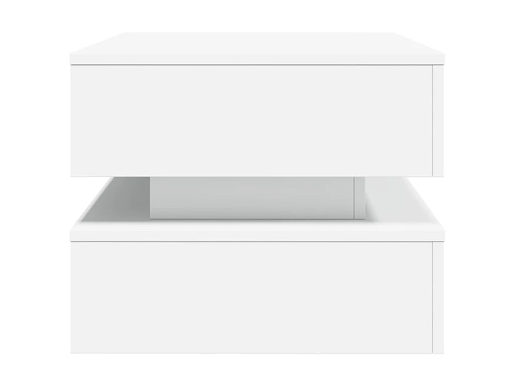 Couchtisch mit LED-Leuchten Weiß 90x50x40 cm