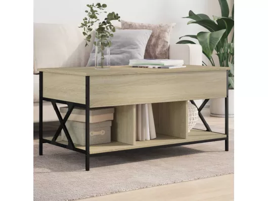 Kauf Unique Couchtisch Sonoma-Eiche 100x55x50 cm Holzwerkstoff und Metall