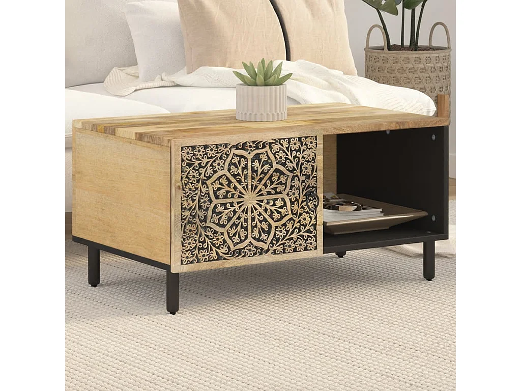 Couchtisch 80x50x40 cm Massivholz Mango