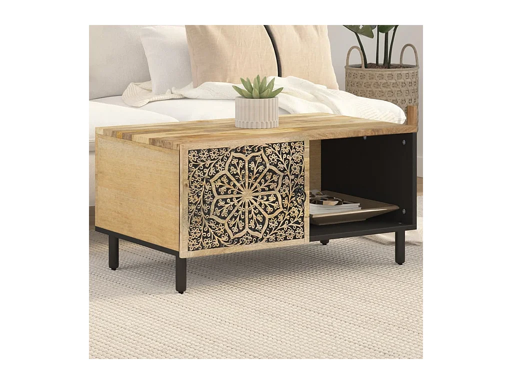 Table basse 80x50x40 cm bois de manguier massif