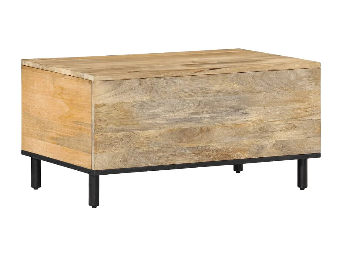 Mesa de centro de madera maciza de mango 80x50x40 cm