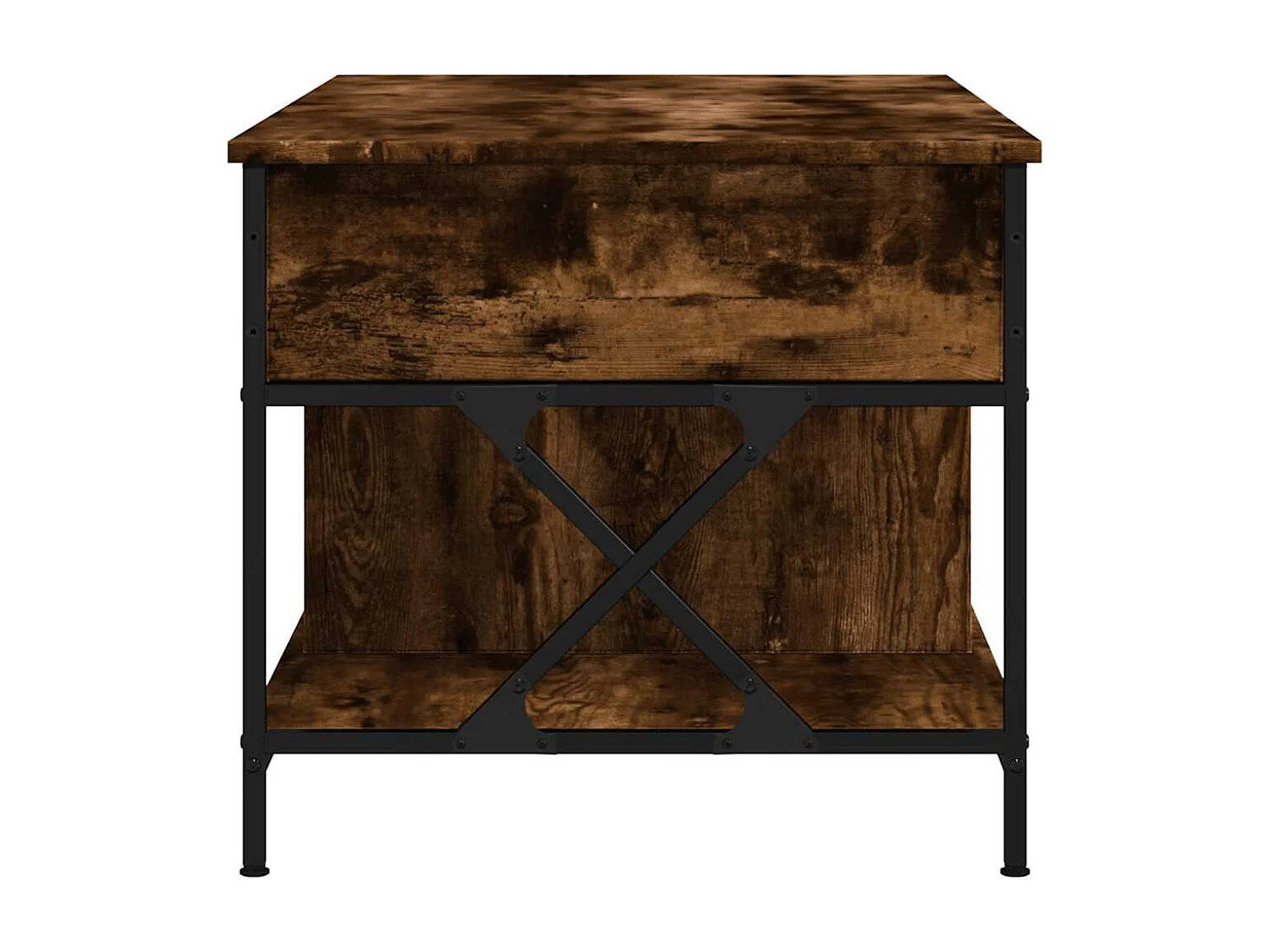 Table basse chêne fumé 100x55x50 cm bois d'ingénierie et métal