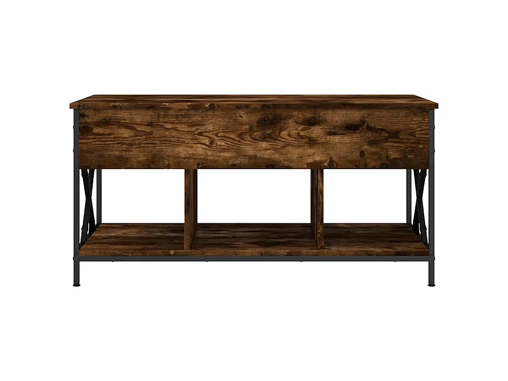 Salontafel 100x55x50 cm bewerkt hout en metaal gerookt eiken