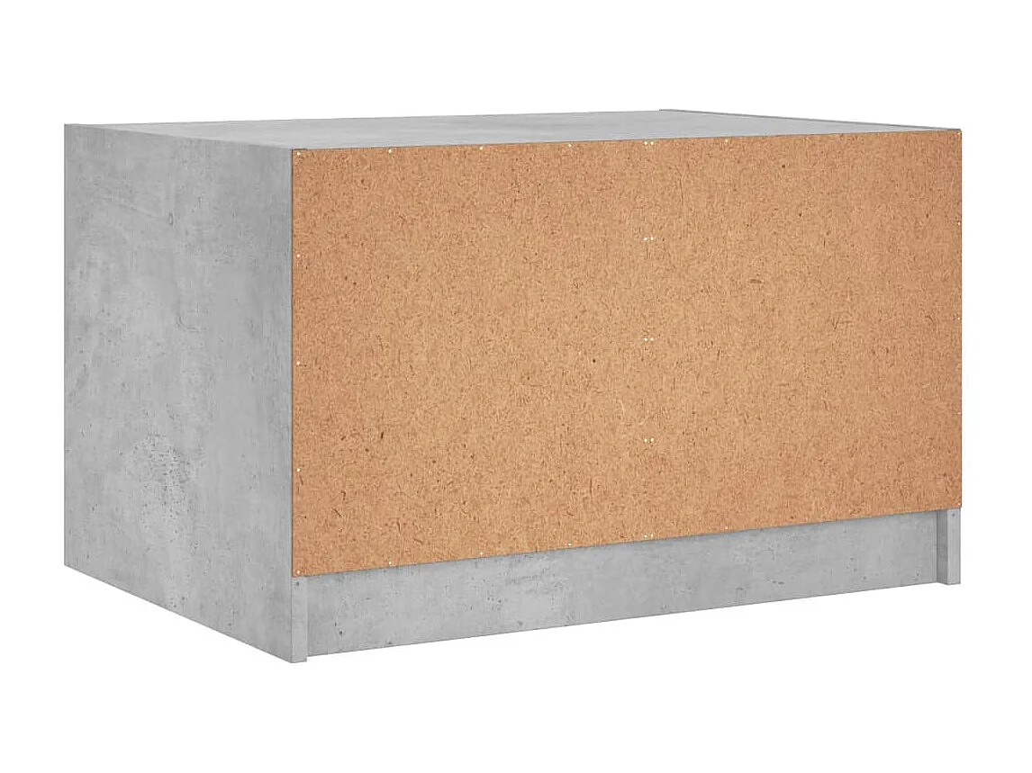 Tavolino da Salotto con Ante in Vetro Grigio Cemento 68x50x42cm