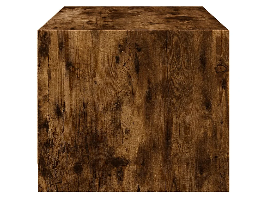 Table basse avec portes en verre chêne fumé 68x50x42 cm