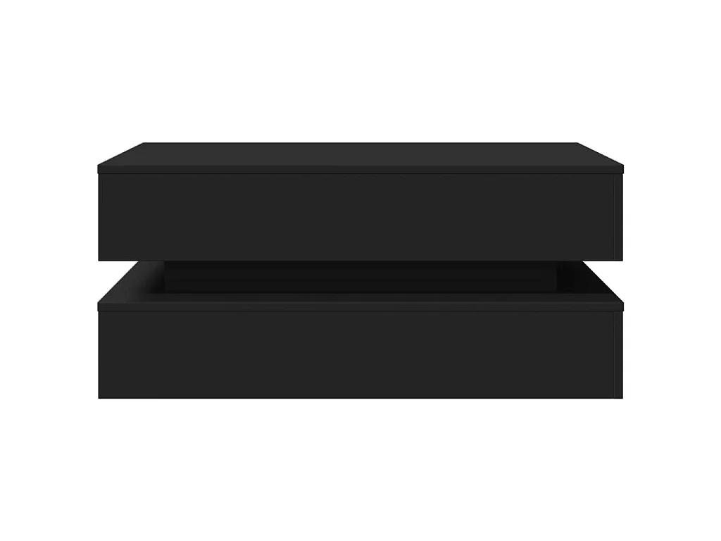 Salontafel met LED-verlichting 90x50x40 cm zwart