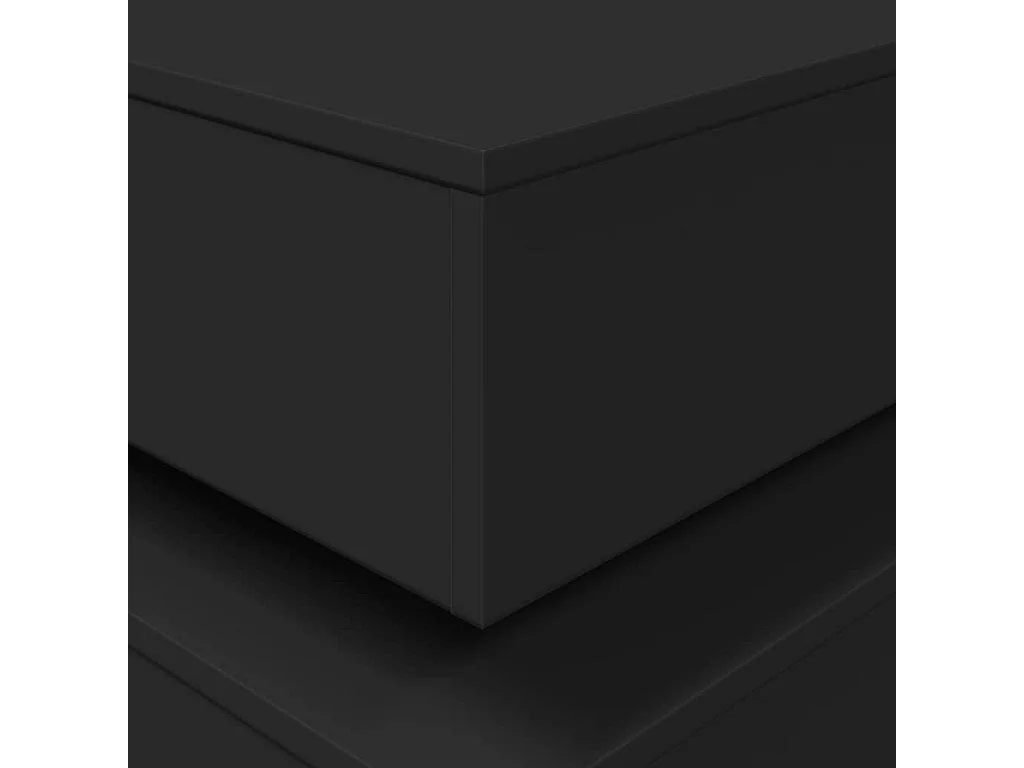Table basse avec lumières LED noir 90x50x40 cm