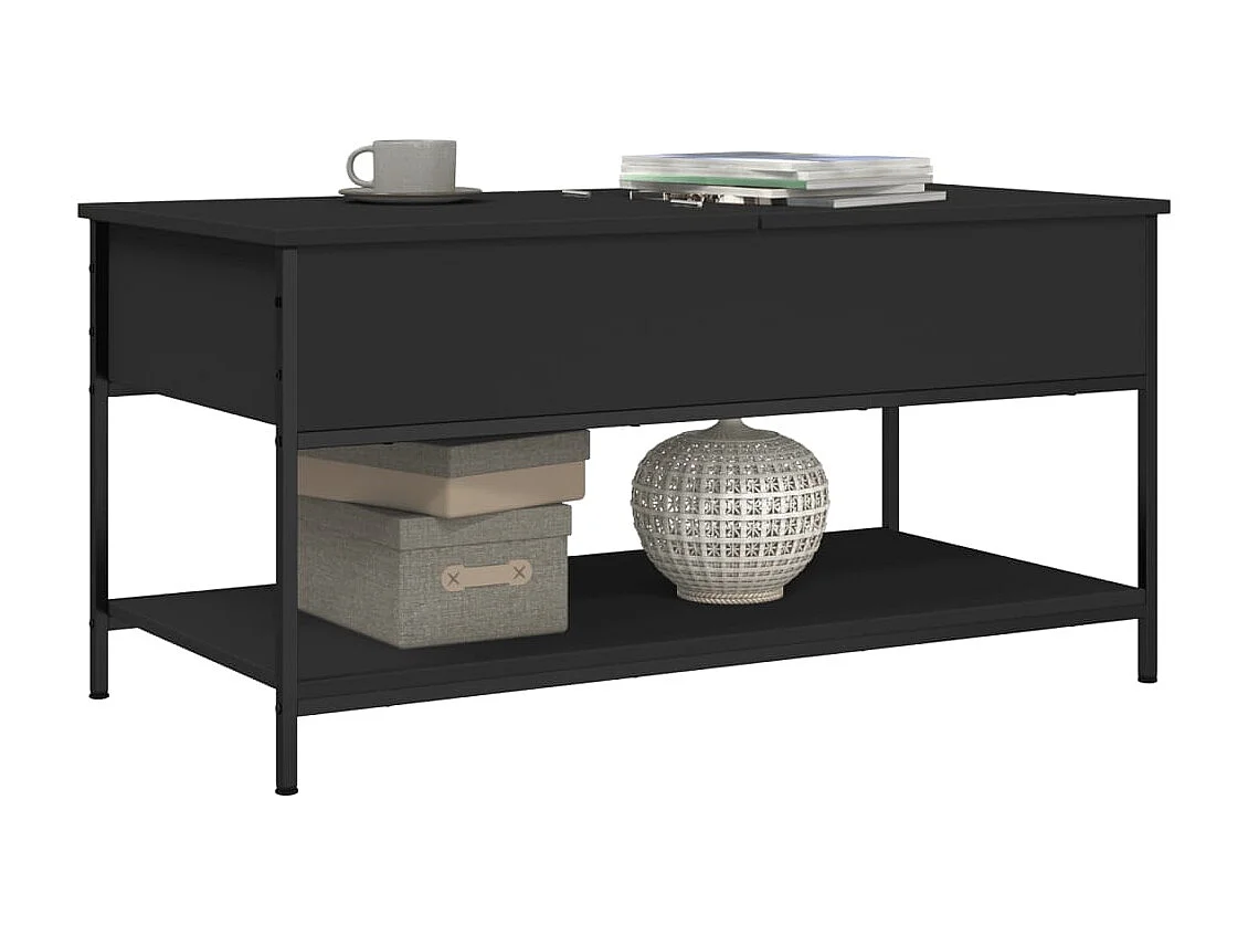 Couchtisch Schwarz 100x50x50 cm Holzwerkstoff und Metall