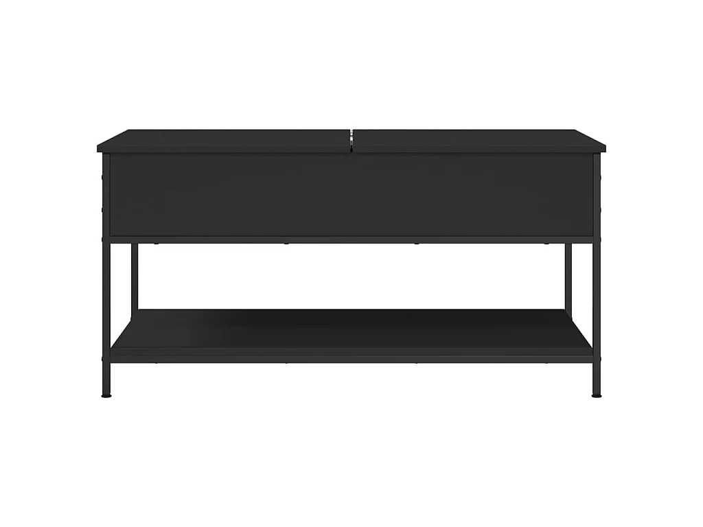 Tavolino da Salotto Nero 100x50x50cm Legno Multistrato Metallo