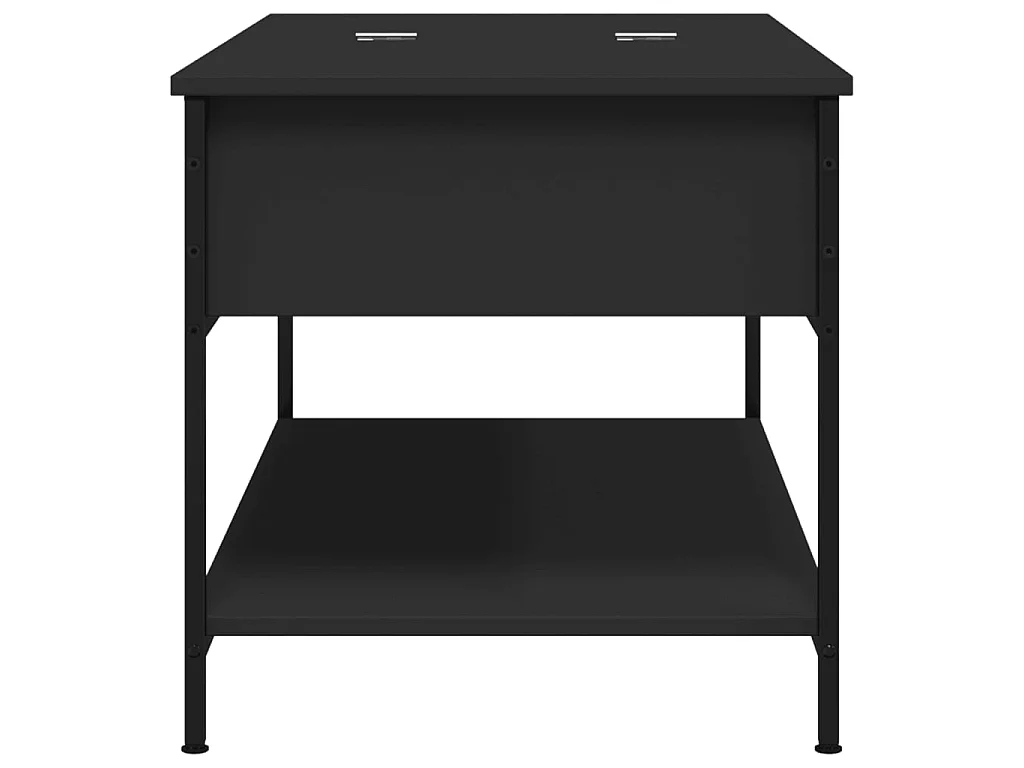 Tavolino da Salotto Nero 100x50x50cm Legno Multistrato Metallo