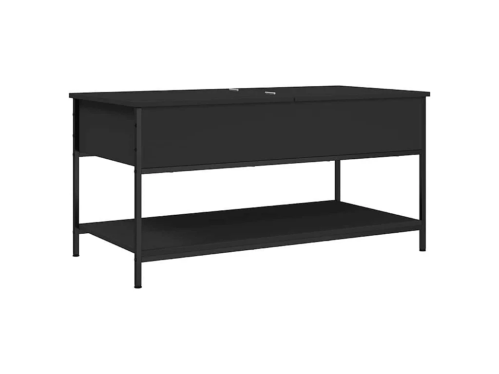 Tavolino da Salotto Nero 100x50x50cm Legno Multistrato Metallo