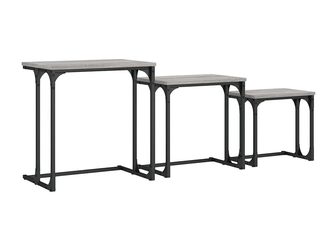 Tables basses gigognes 3 pcs sonoma gris bois d'ingénierie