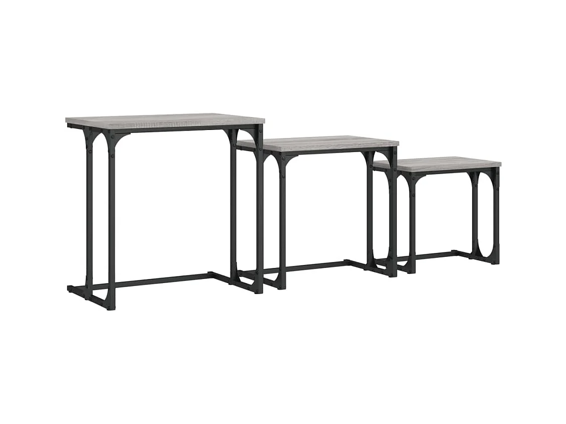 Tables basses gigognes 3 pcs sonoma gris bois d'ingénierie