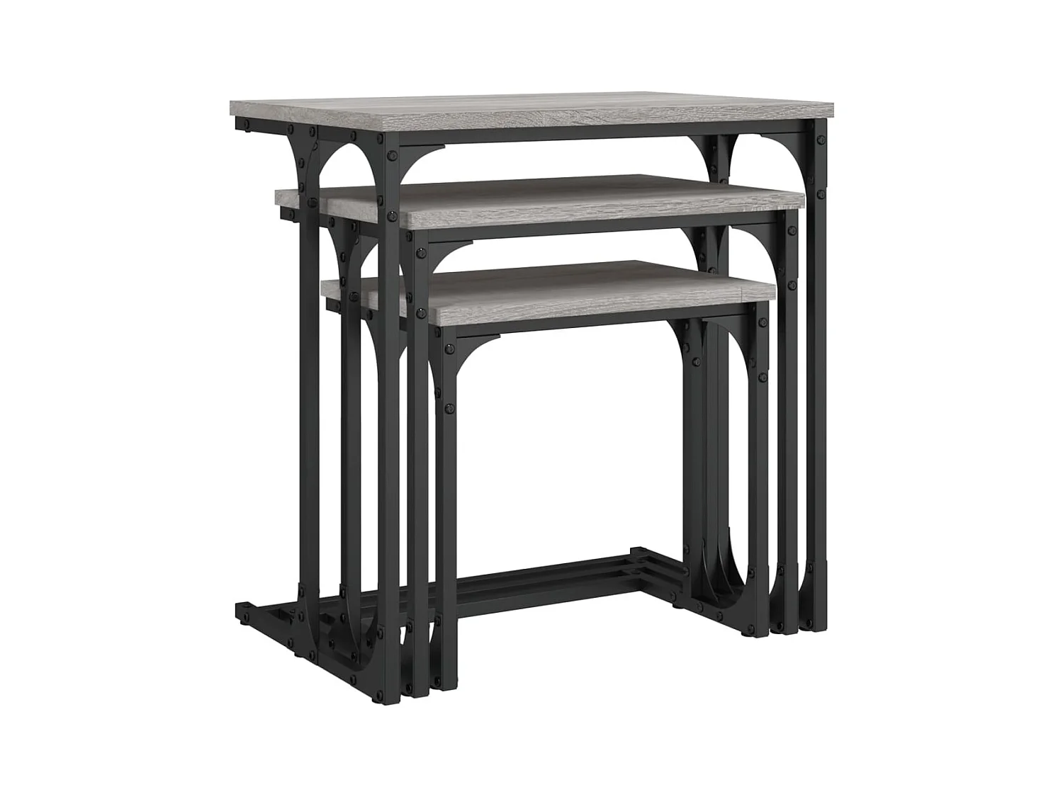 Tables basses gigognes 3 pcs sonoma gris bois d'ingénierie