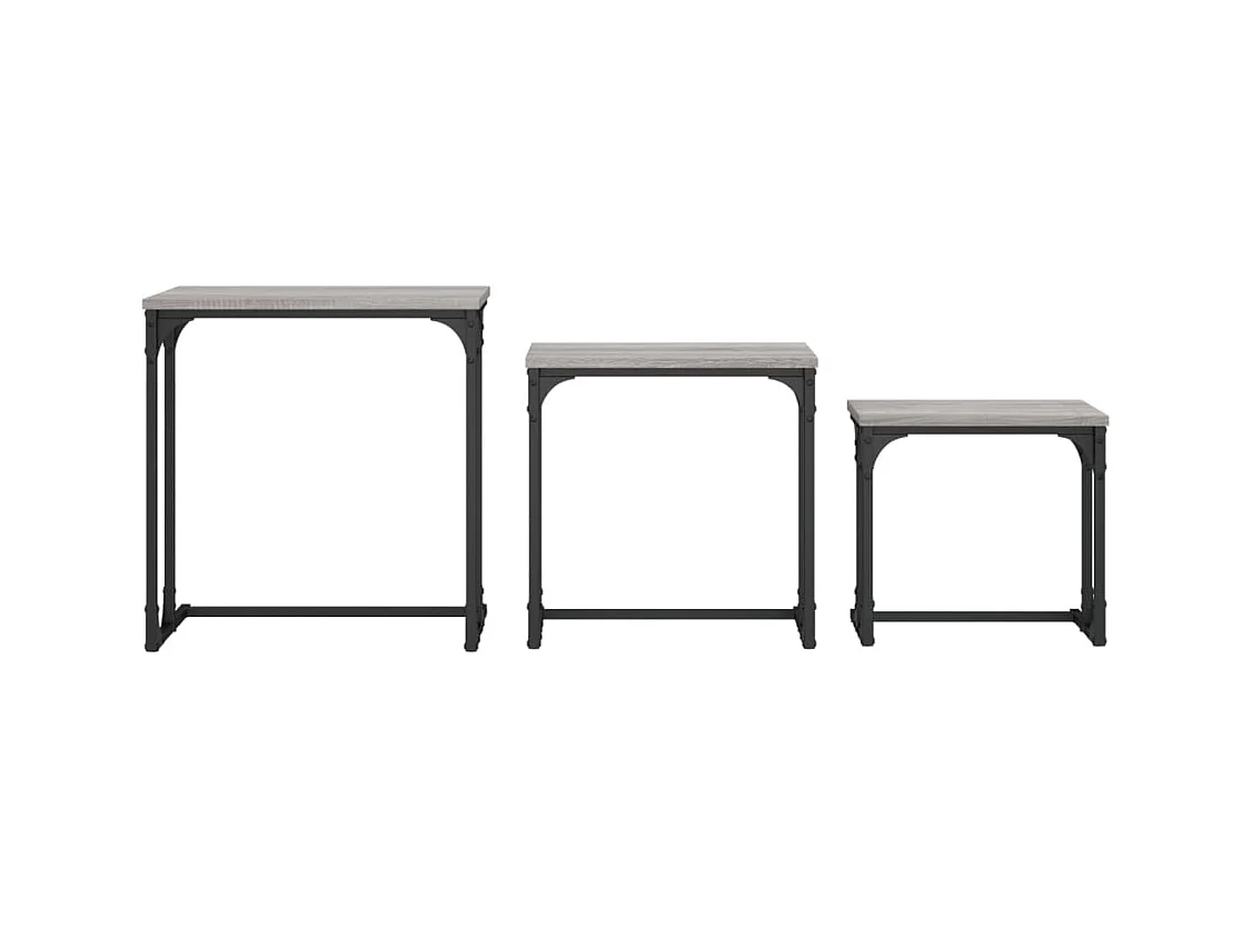 Tables basses gigognes 3 pcs sonoma gris bois d'ingénierie