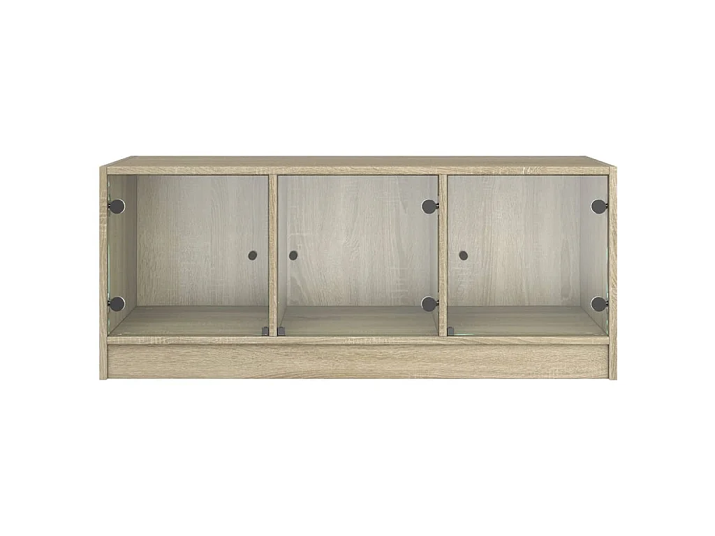Salontafel met glazen deuren 102x50x42 cm sonoma eikenkleurig