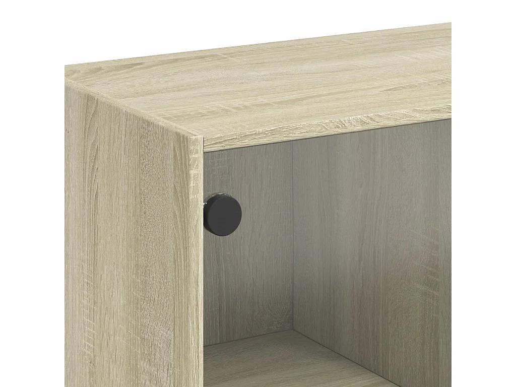 Salontafel met glazen deuren 102x50x42 cm sonoma eikenkleurig
