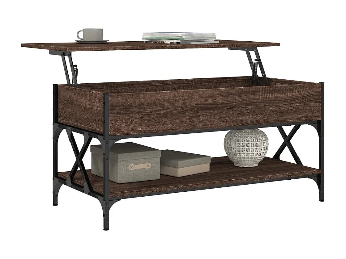 Mesa centro 100x50x50 cm deriv. madeira/metal carvalho castanho