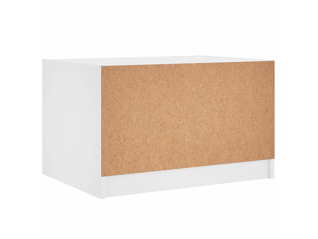 Salontafel met glazen deuren 68x50x42 cm wit