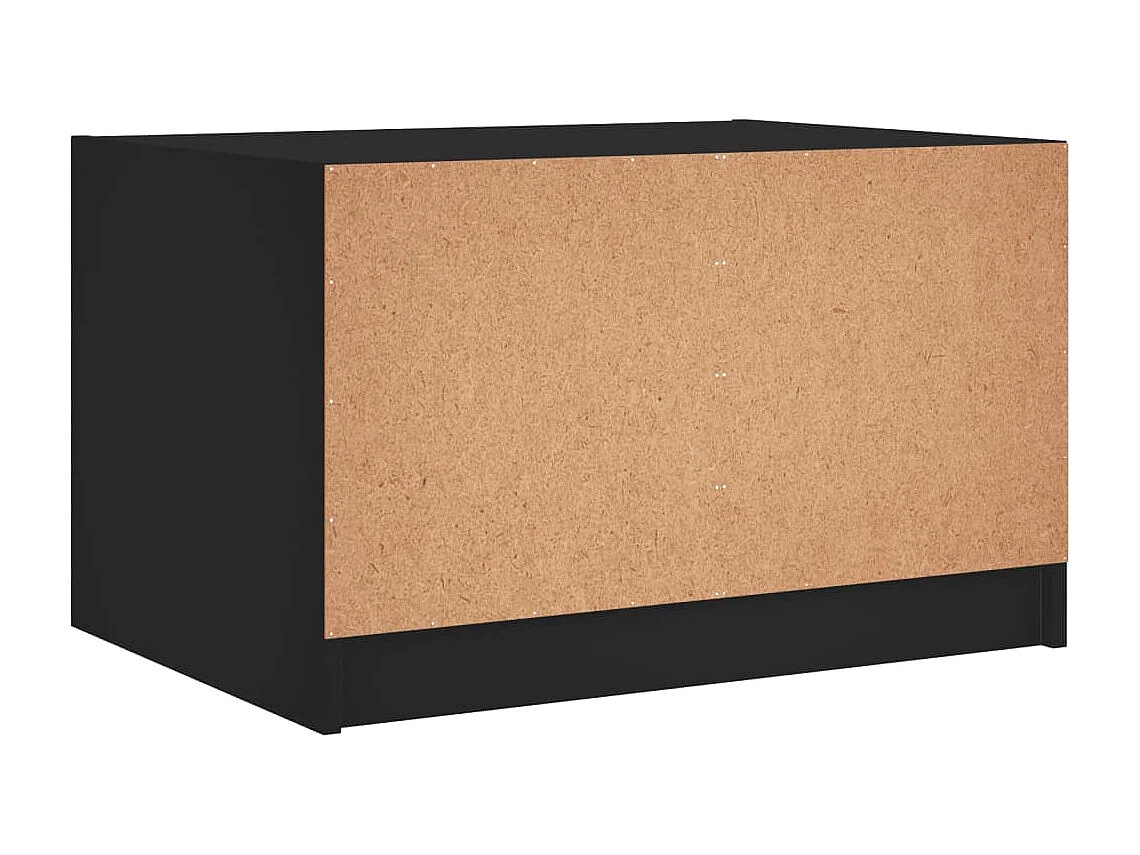 Tavolino da Salotto con Ante in Vetro Nero 68x50x42 cm