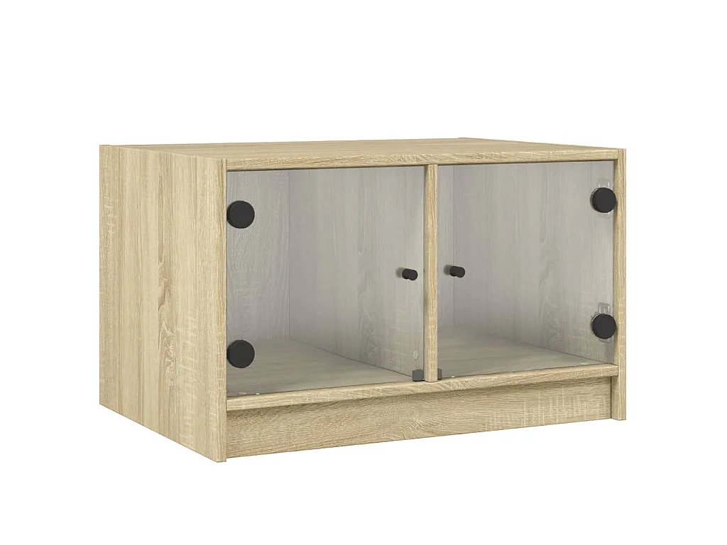 Couchtisch mit Glastüren Sonoma-Eiche 68x50x42 cm